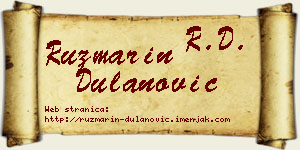 Ruzmarin Dulanović vizit kartica